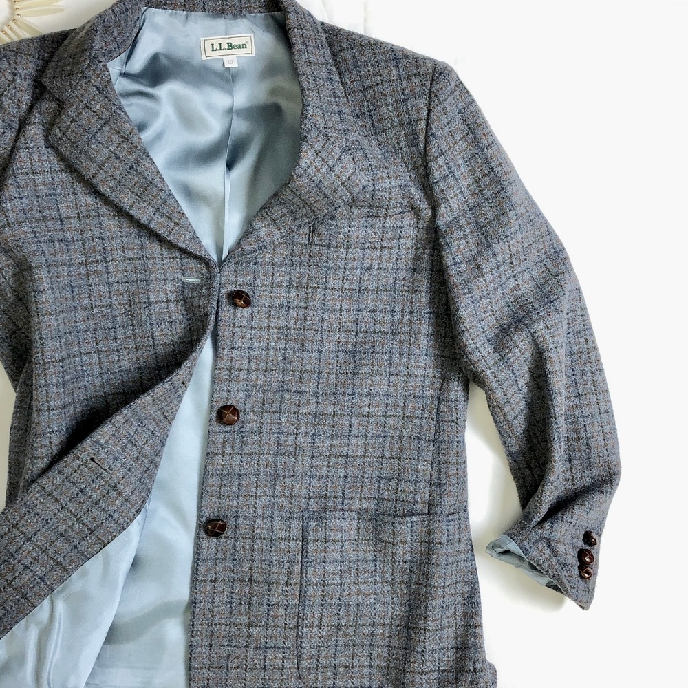 L.L. Bean Blue Plaid Blazer